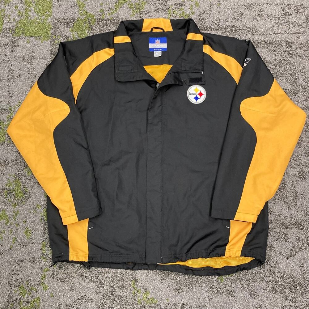 Vintage Reebok Pittsburgh Steelers Jacket Mens 2XL NFL Team Apparel Windbreaker